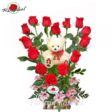 lindo arreglo con rosas $20.000